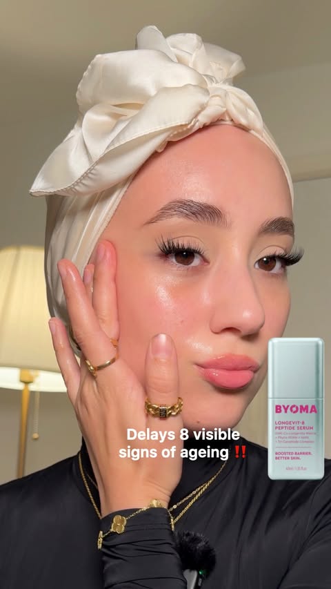 Instagram post by @prinoora for BYOMA. Caption reads: [...] protecting my skin barrier is to me! @byoma....