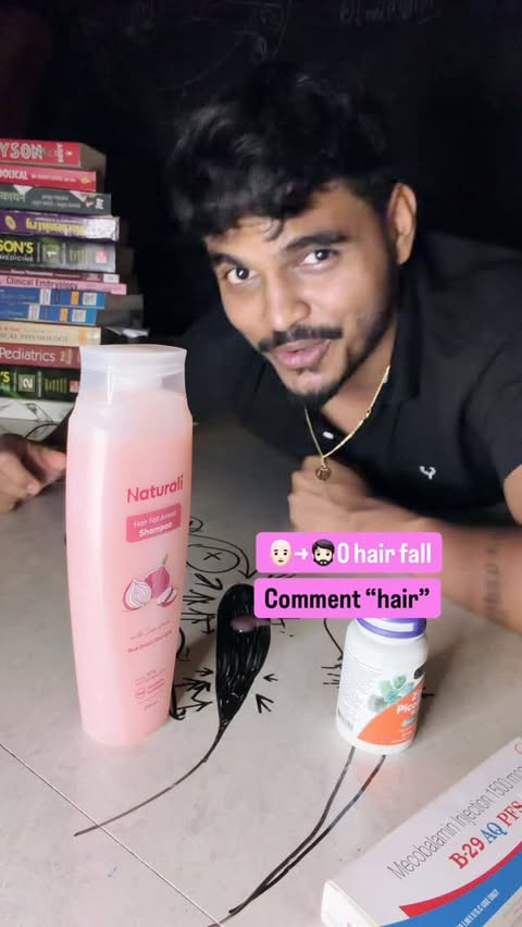 Instagram post by @fitwithpratham for Naturali. Caption reads: [...] don’t know how to reverse hair fall....