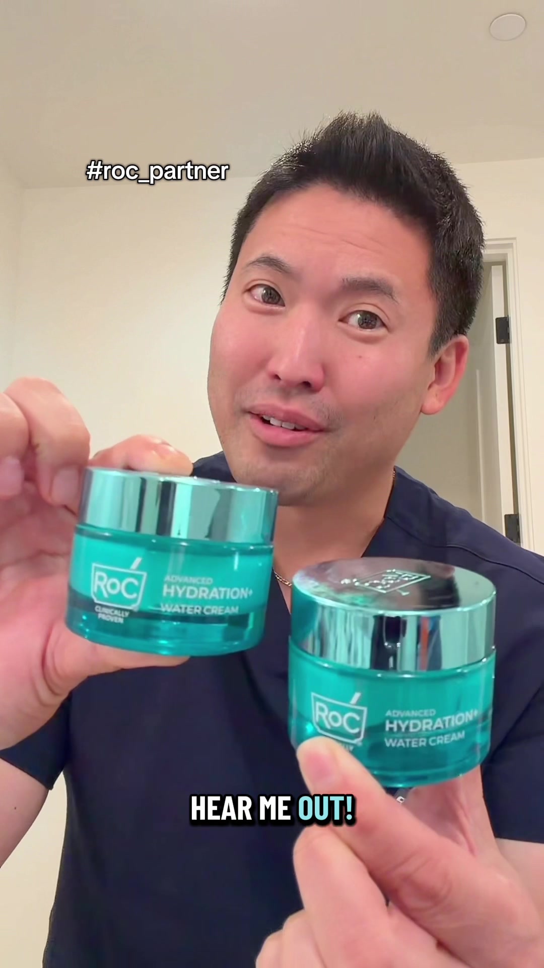 TikTok post by @drspf for RoC Skincare. Caption reads: [...] to check out the new exclusive @RoC Skincare....