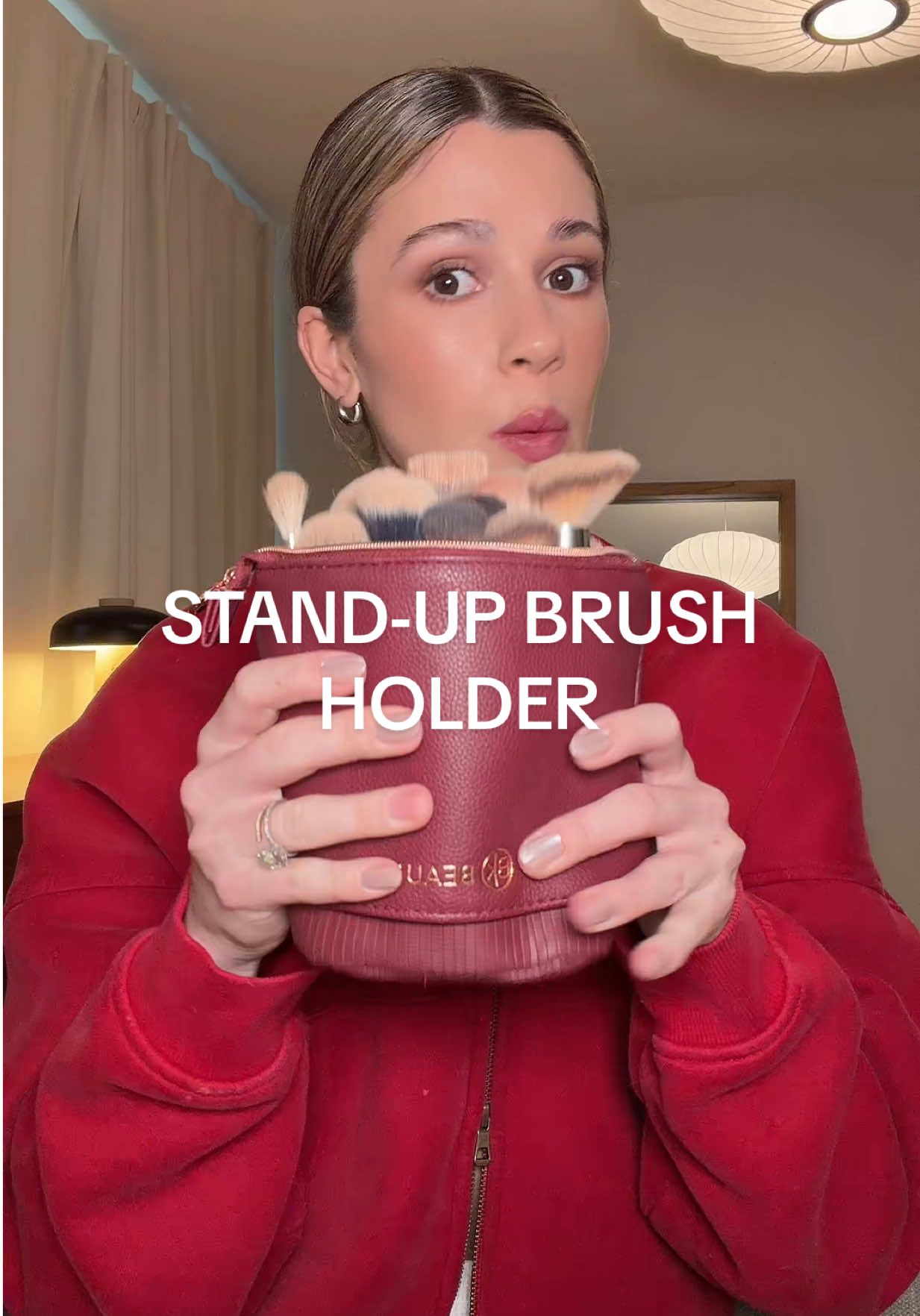 TikTok post by @eva.m.chapman for BK Beauty. Caption reads: For girls whose makeup brushes are always....
