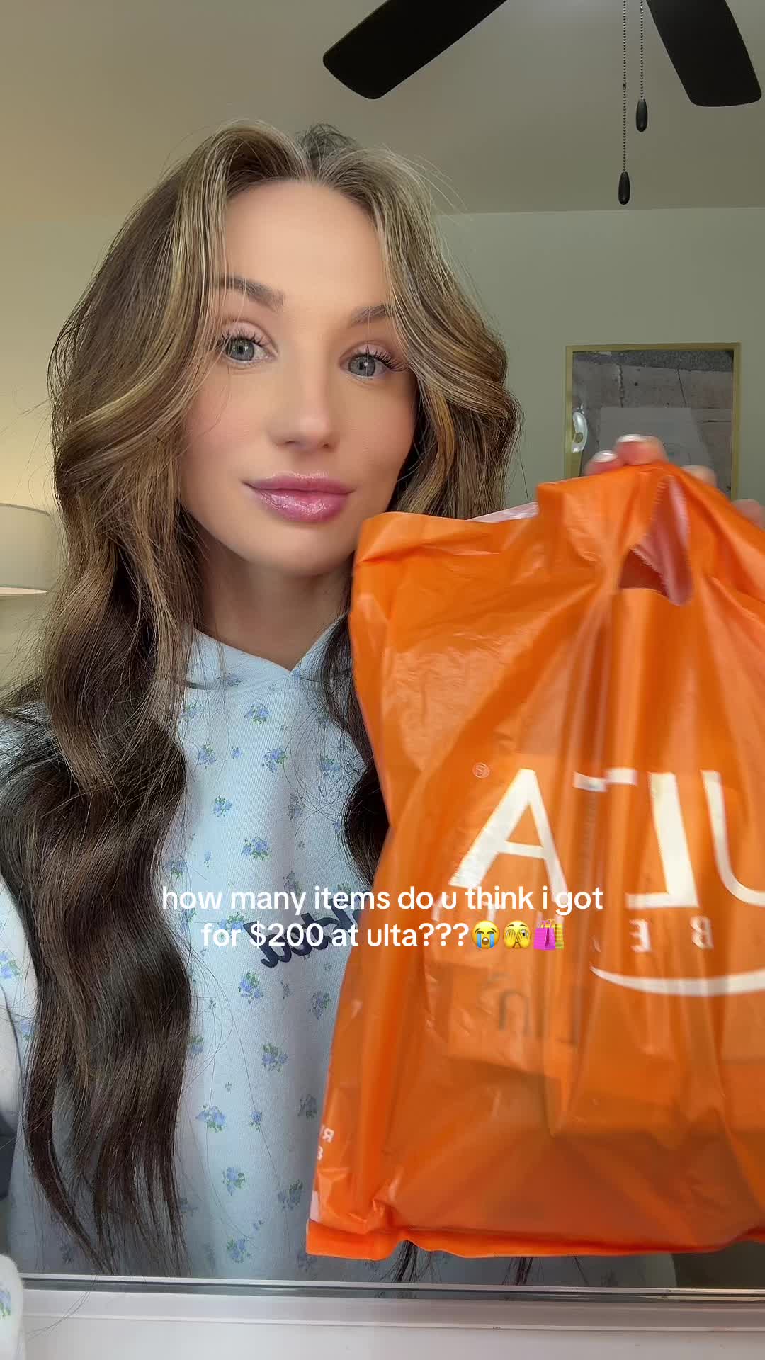 TikTok post by @sydneyrenayeverhart for Ulta Beauty. Caption reads: did you guess MORE or LESS??? anyways ULTA....