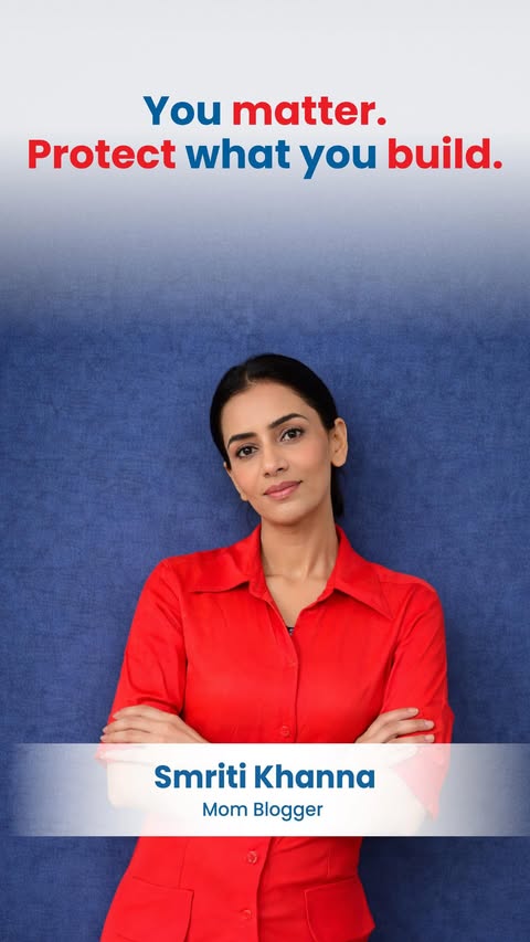 Instagram post by @smriti_khanna for HDFC Life. Caption reads: [...] intention, protecting it matters. With HDFC....