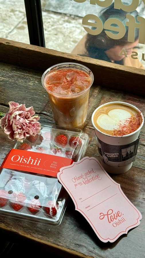 Instagram post by @itsbymiguel for Oishii. Caption reads: @oishii.berry is my valentine 🫰

Sweetest V-Day....