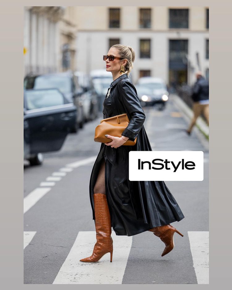 Instagram post by @fashion.style.iryna for Nanushka. Caption reads: ✔️𝗦𝘁𝗿𝗲𝗲𝘁 𝗦𝘁𝘆𝗹𝗲 𝗟𝗼𝗼𝗸 𝗙𝗿𝗼𝗺....