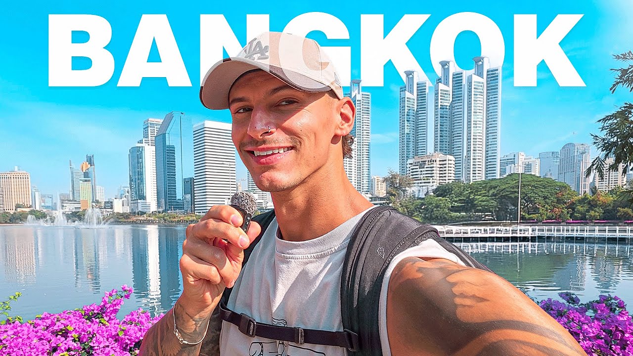 YouTube post by @dimabroad for Podia. Caption reads: 10 good reasons to live in Bangkok in 2026.