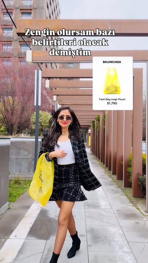 Instagram post by @aysezeyay for Balenciaga. Caption reads: Yeni kombinimiz😁😁 @balenciaga #reelsinstagram....