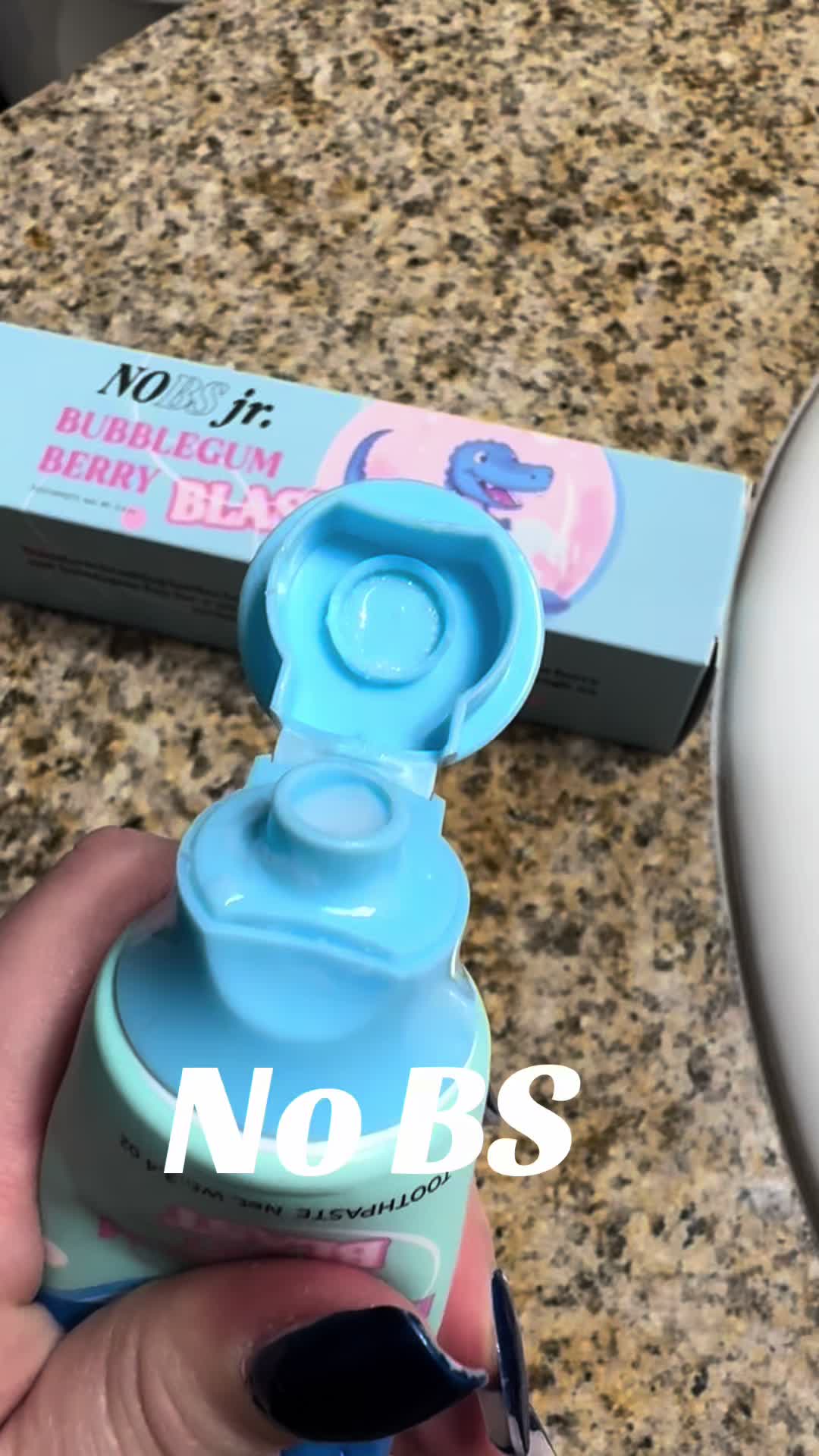 TikTok post by @jsnow8112125 for No BS Toothpaste. Caption reads: #fyp @nobstoothpaste.