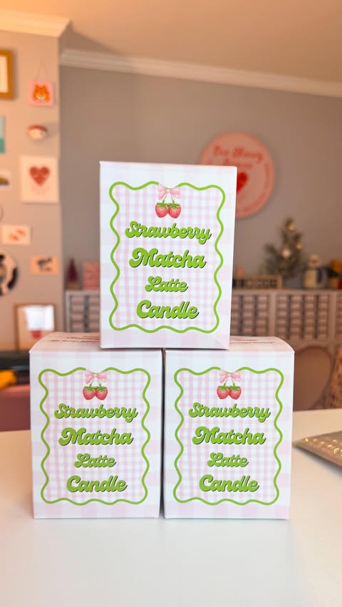 Instagram post by @ourcheerycorner for VistaPrint. Caption reads: 🍵💕✨ Custom printed candle box: @vistaprint....