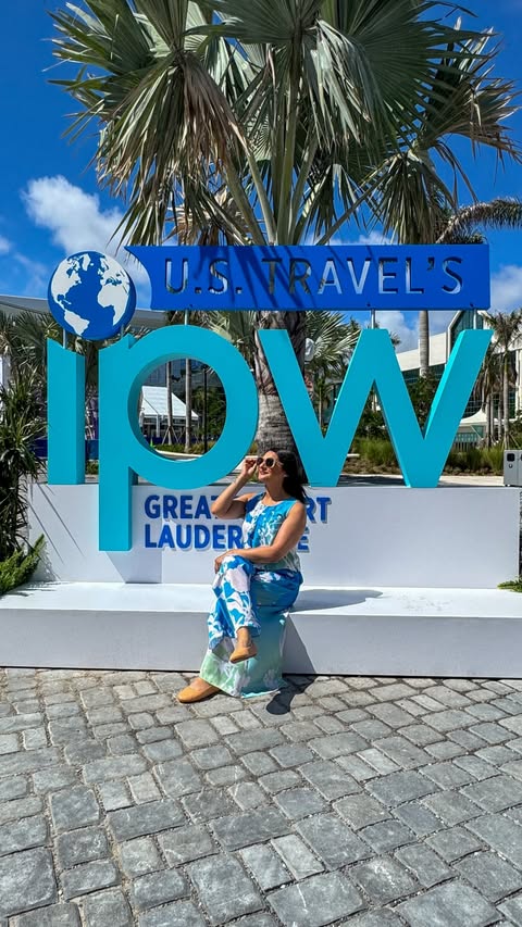 Instagram post by @a_rosieworld for VISIT FLORIDA. Caption reads: IPW 2026 - Fort Lauderdale, Florida 🌊 The world’s....