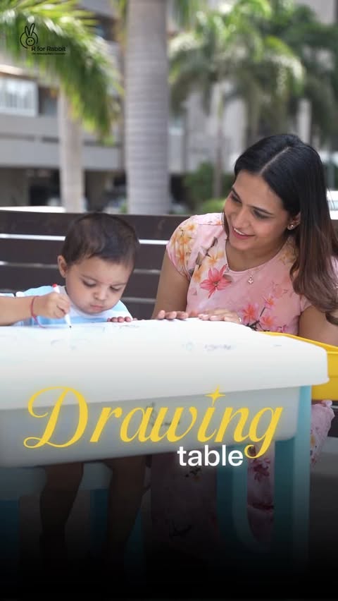 Instagram post by @avyanna_girl for R for Rabbit. Caption reads: [...] with this 4-in-1 study table by R for Rabbit....