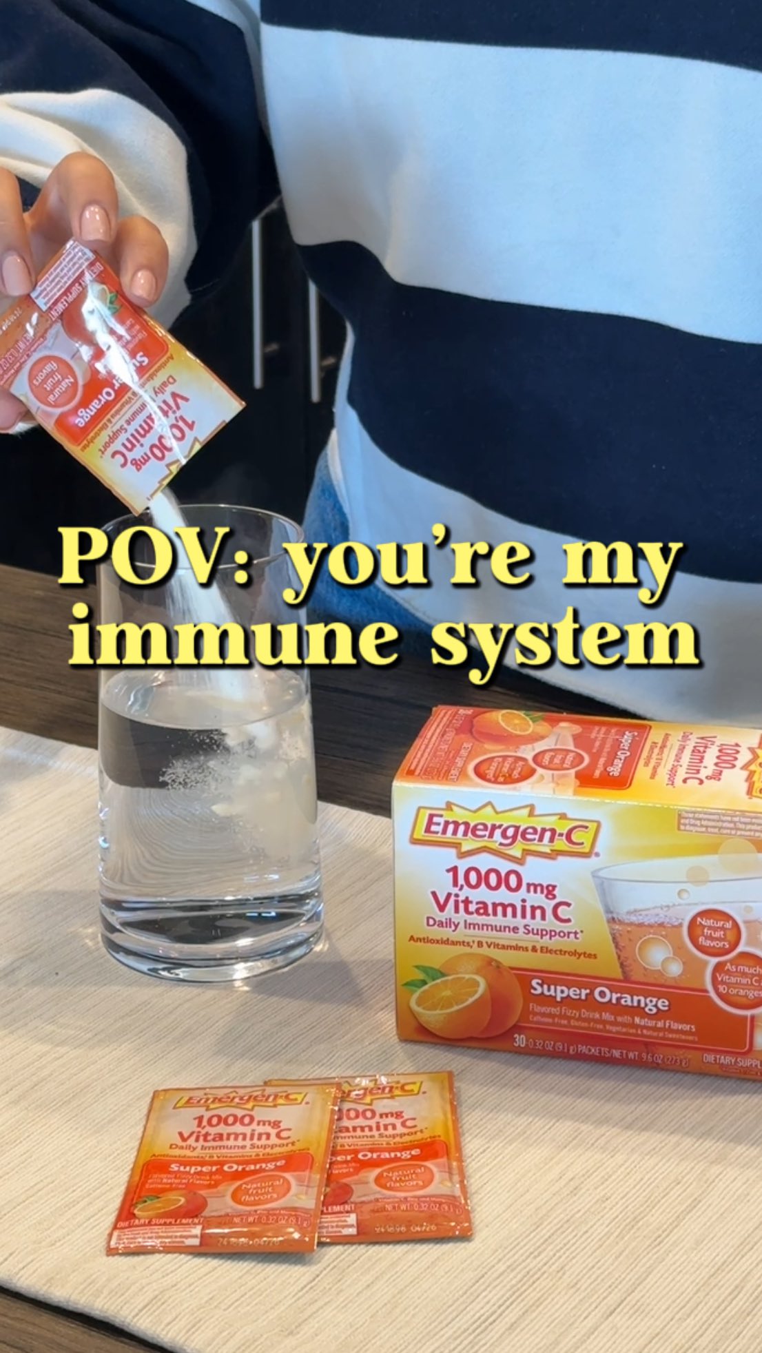 Instagram post by @mackenziedudzik for Emergen-C. Caption reads: #EmergenCPartner POV: You’re my immune system and....