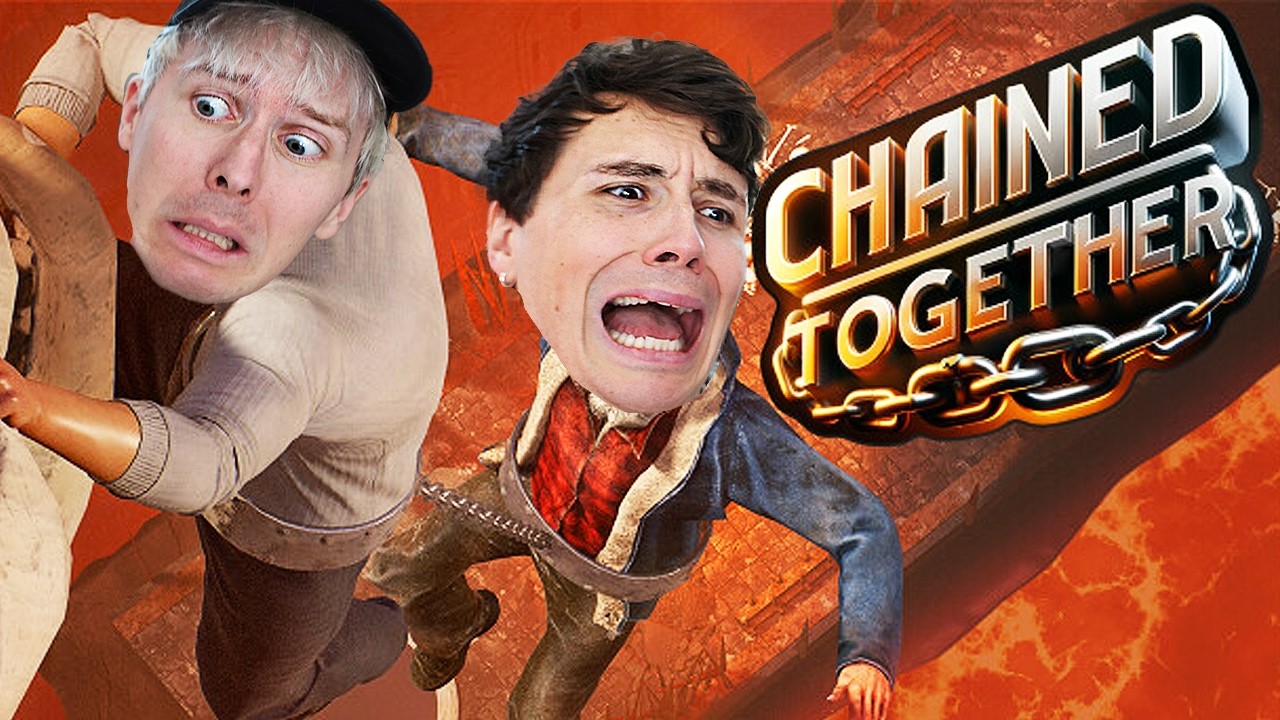 YouTube post by @DanAndPhilGAMES for Babbel. Caption reads: Dan and Phil Chained Together.