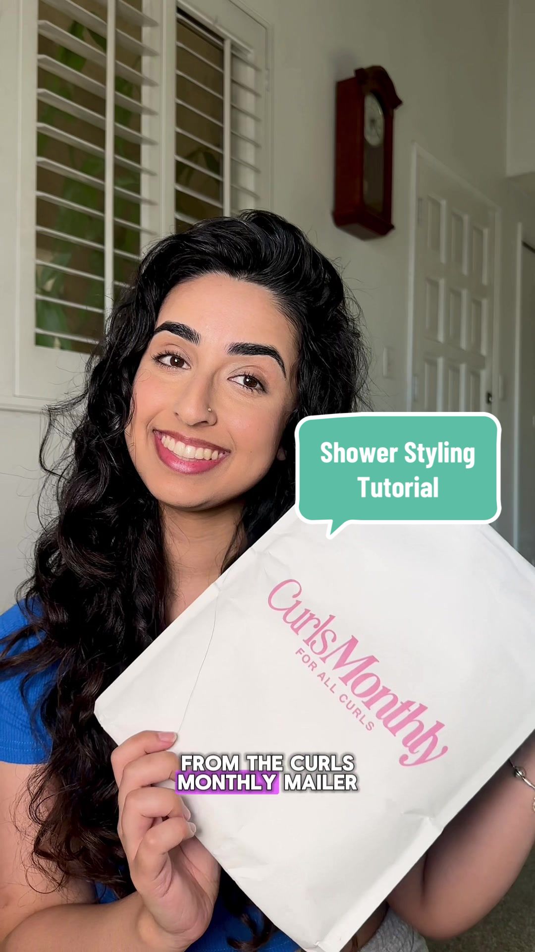 TikTok post by @sumans.waves for Curls Monthly. Caption reads: [...] I used are from this month’s @Curls Monthly....