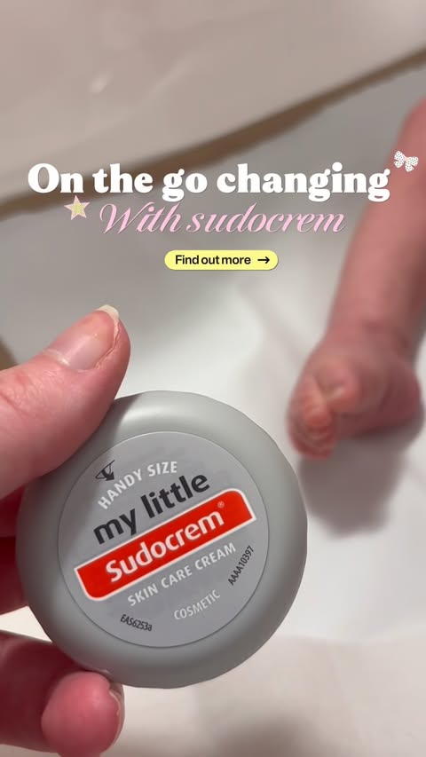 Instagram post by @oliviaxoneill for Parent Squad. Caption reads: On the go changing with @sudocrem The my little....