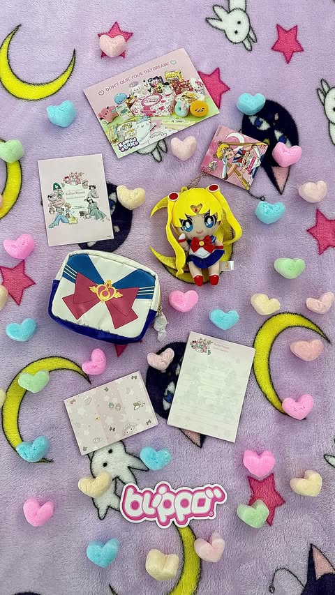 Instagram post by @sailormoon__sd for Blippo. Caption reads: [...] special surprise gift from @kawaiibox &....