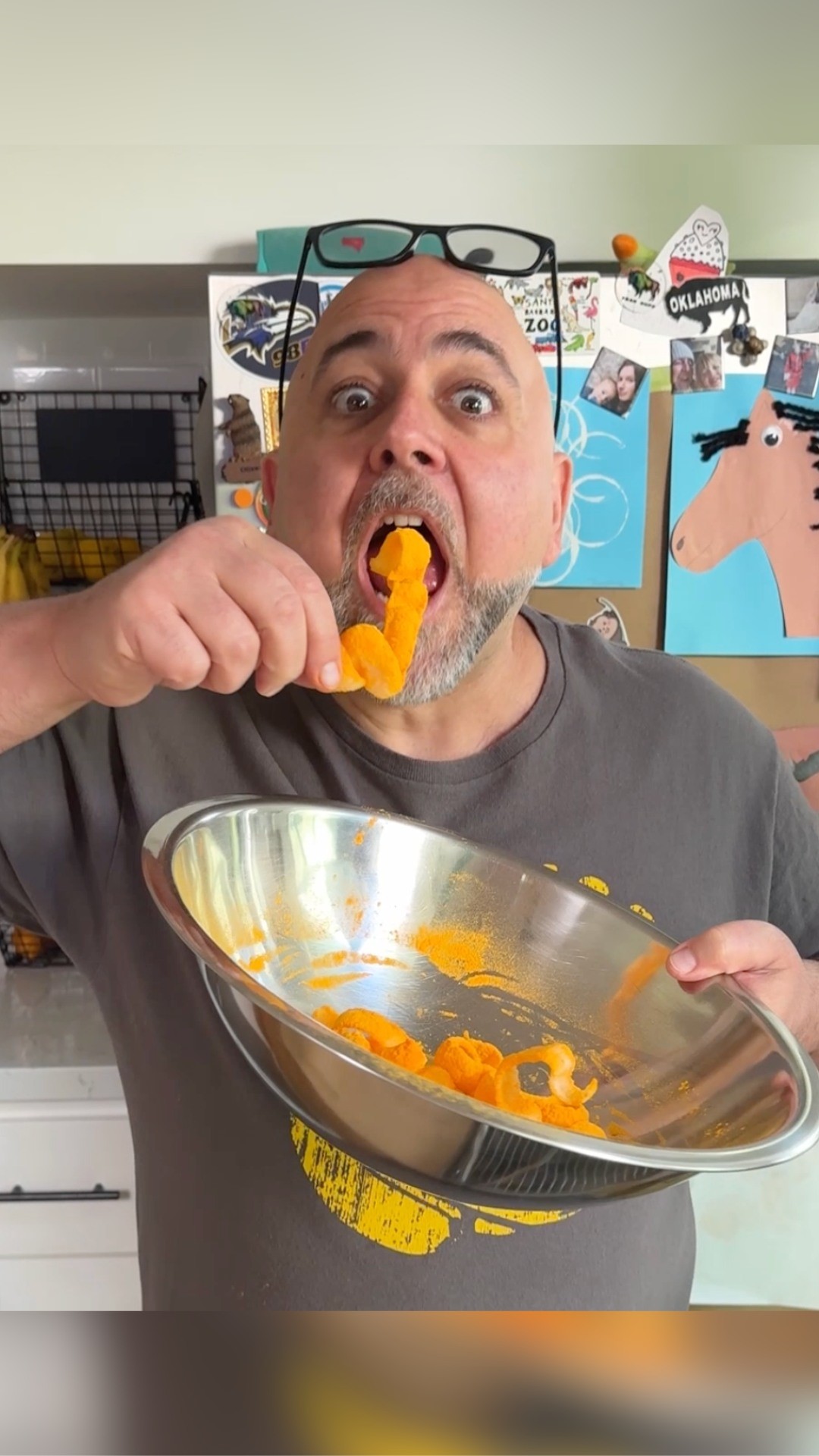 Instagram post by @duffgoldman for Food Network. Caption reads: Homemade cheese doodles are *not* the snack we'd....