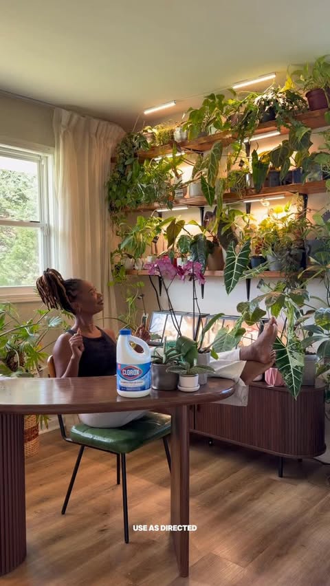 Instagram post by @blossomeffect_ for Clorox. Caption reads: [...] after filming plant chores? @clorox saves....