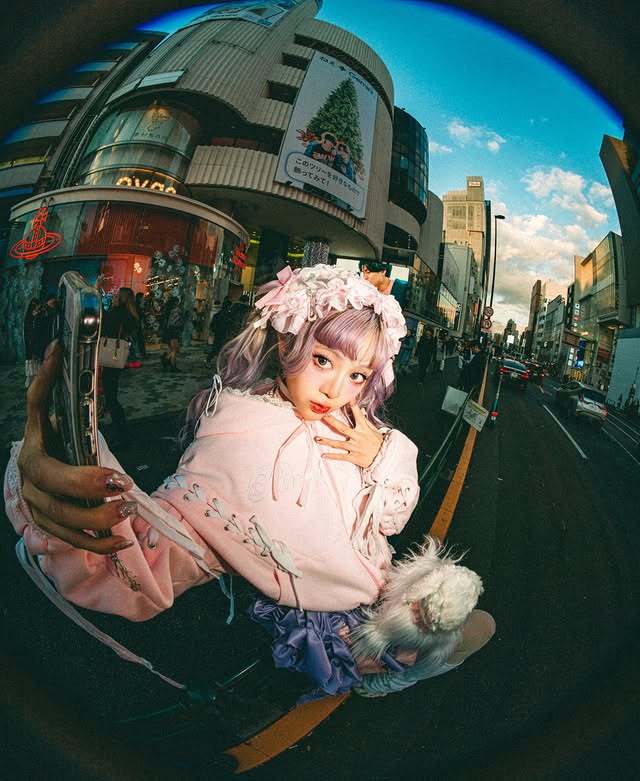 Instagram post by @pinktaho for Koi Footwear. Caption reads: [...] skirt + bag @venusintokyo 
shoes....