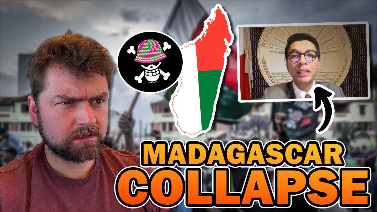YouTube post by @historyofeverythingpodcast for TrovaTrip. Caption reads: Why Madagascar Collapsed from Endless Corruption....