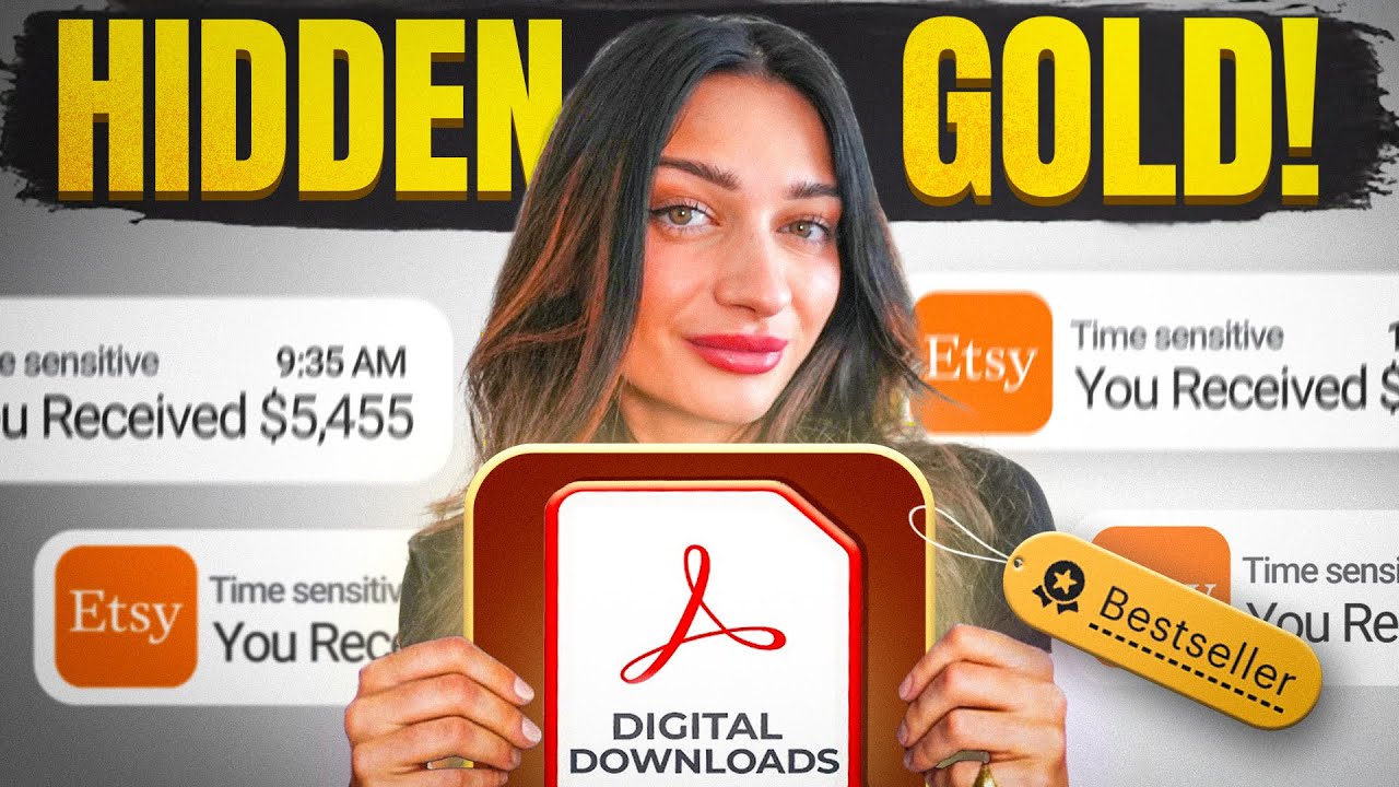 YouTube post by @moneywithmak for Creative Fabrica. Caption reads: How To Find HIGHLY PROFITABLE UNSATURATED Digital....