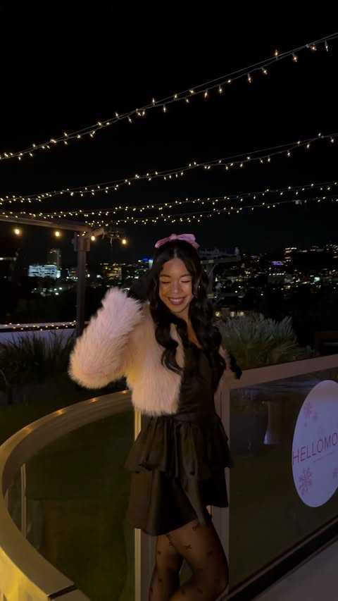 Instagram post by @alexarsantamaria for Hello Molly. Caption reads: just being a girl with @hellomolly 🎀❄️💞⛸️ use....