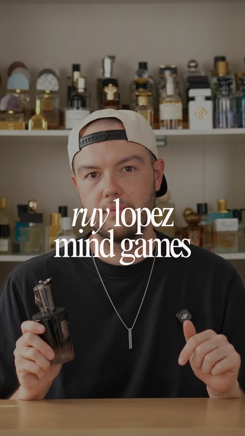 Instagram post by @eauyesdaddy for Mind Games Fragrance. Caption reads: [...] a darker twist & Ruy Lopez from....