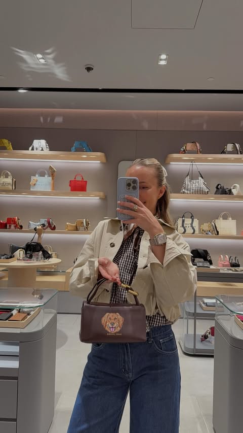 Instagram post by @clairemarchantdallas for Marc Jacobs. Caption reads: [...] minimum spend. #gifted #barkjacobs....
