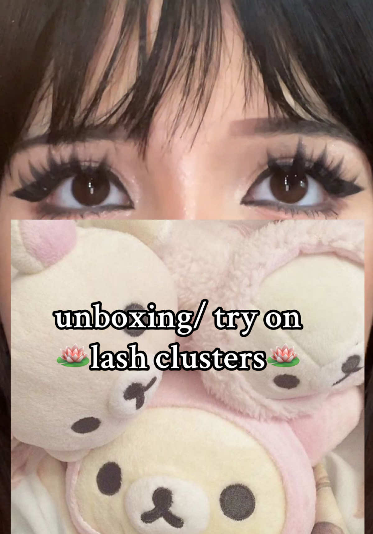 TikTok post by @c0nstipatedkitt3n for Ninetynine Dreams. Caption reads: love this look <3 @NinetynineDreams #lashclusters....