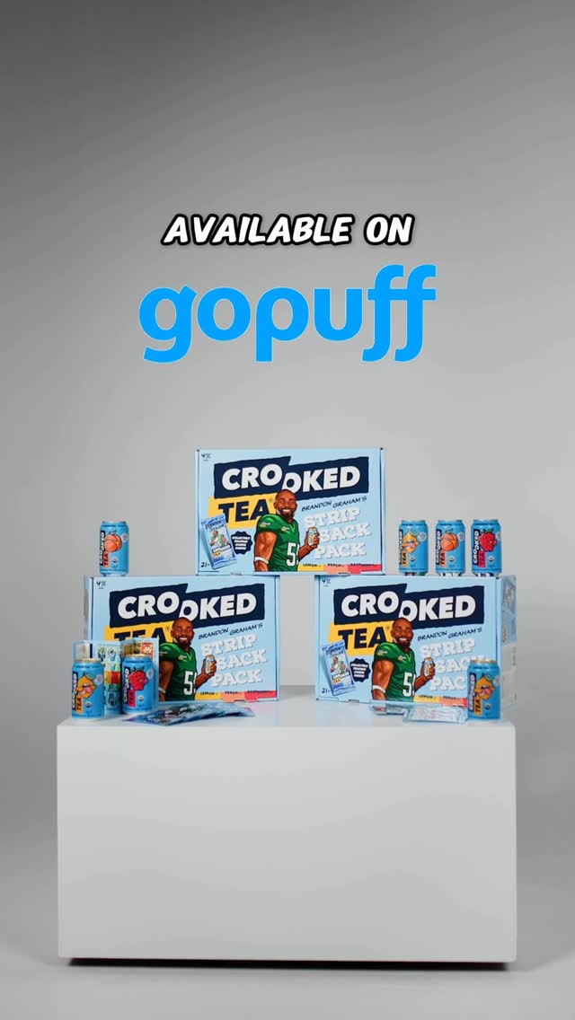 Instagram post by @sack_55 for Gopuff. Caption reads: Brandon Graham’s Strip Sack Pack featuring....