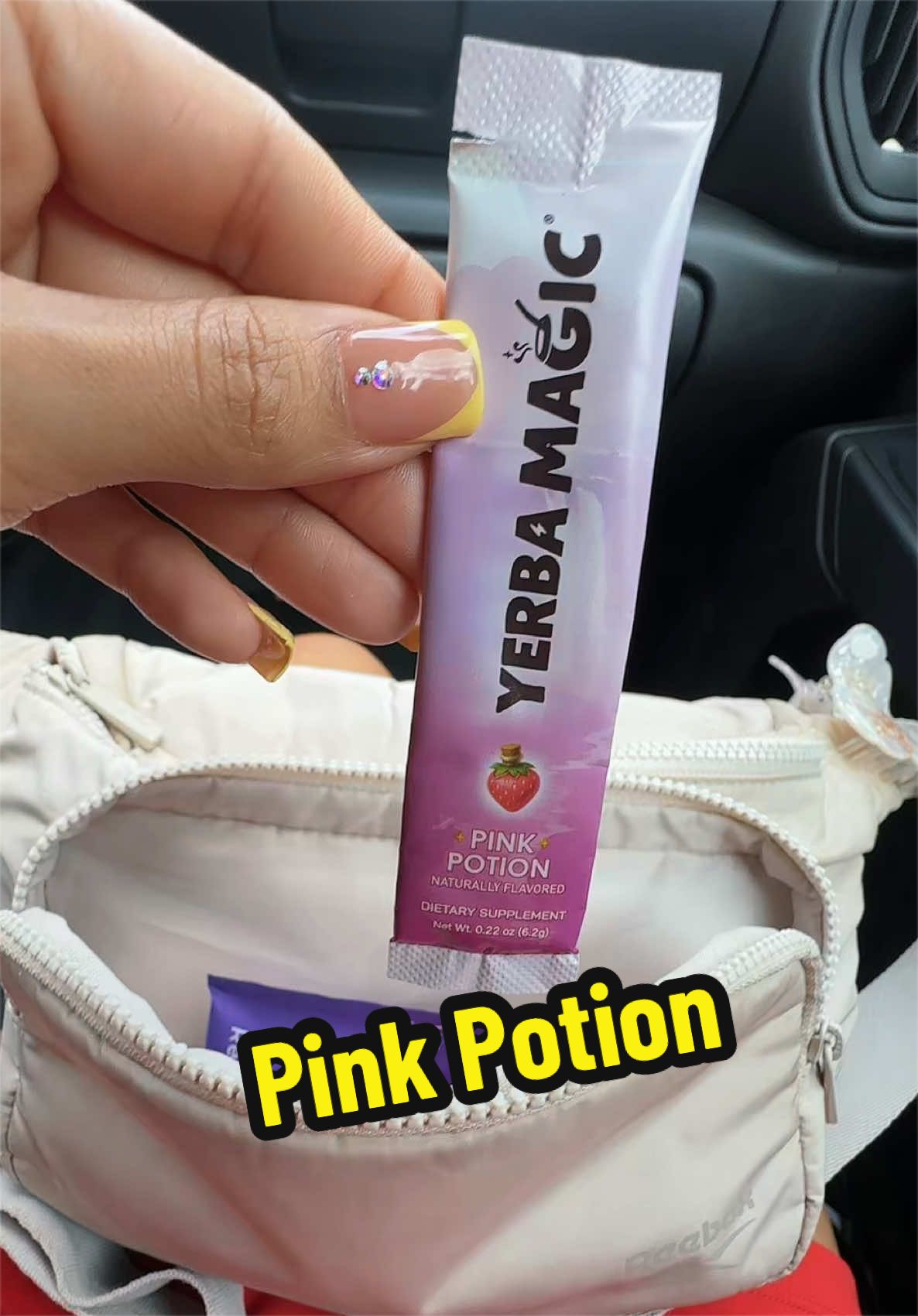 TikTok post by @stephanie.roberts for Yerba Magic. Caption reads: Pink Potion 🧪💕🥤 @Brainista.