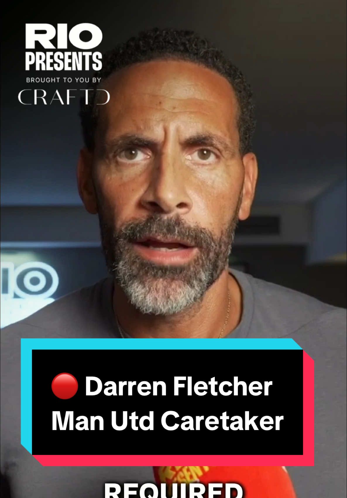 TikTok post by @rioferdinandpresents for Craftd London. Caption reads: Does Rio think Darren Fletcher is a good choice....