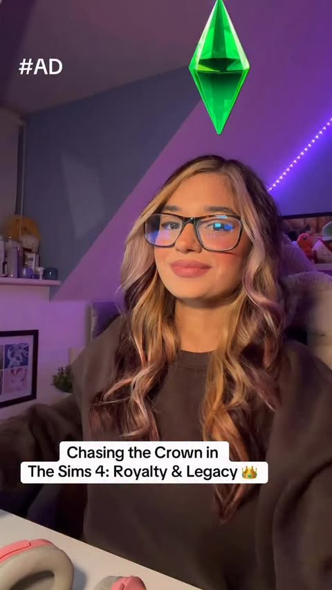 Instagram post by @shivanikhoslaa for The Sims. Caption reads: [...] new Royalty & Legacy Expansion Pack!....