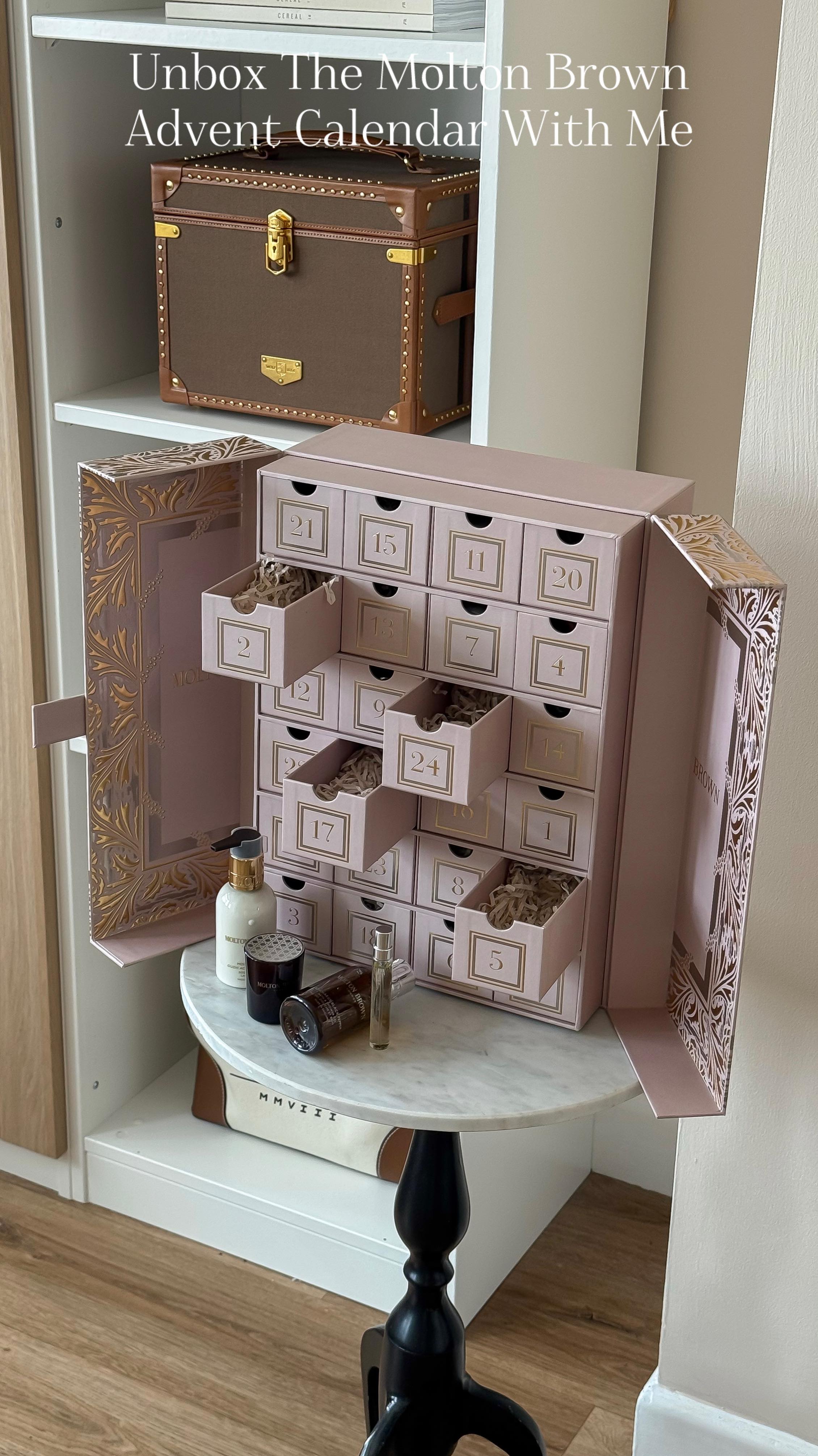 Instagram post by @petiteelliee for Molton Brown. Caption reads: I’m ready to get in the festive spirit 😍 unbox....