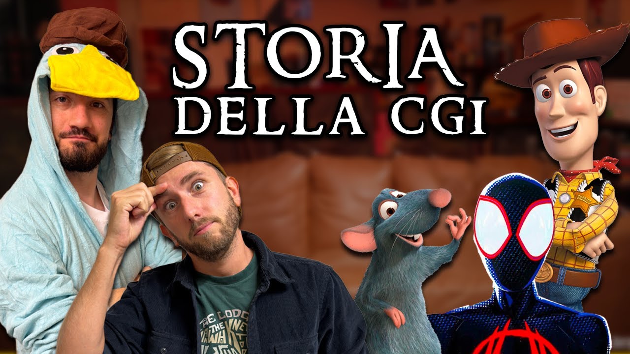 YouTube post by @Slimdogs for Pampling. Caption reads: THE HISTORY OF CGI: From TOY STORY to Spider-Man....