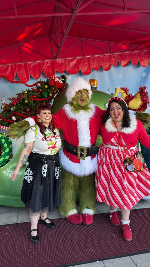 Instagram post by @deadly_777 for Universal Studios Hollywood. Caption reads: Team mayor or team grinch?? 

I had the best time....