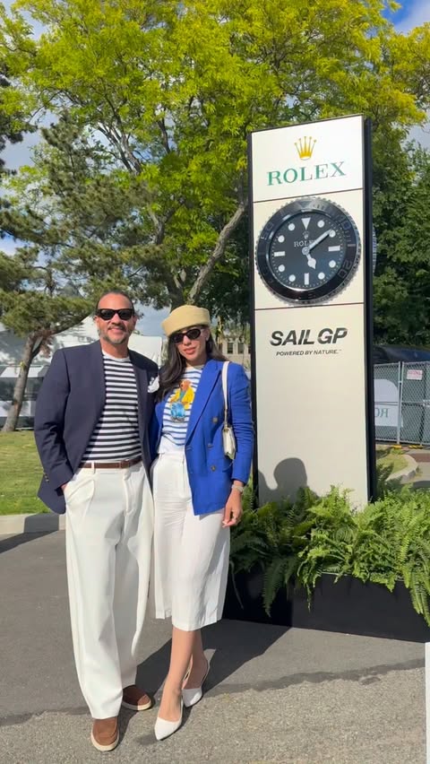 Instagram post by @glamdapper for Emirates. Caption reads: [...] at the New York Sail Grand Prix with....