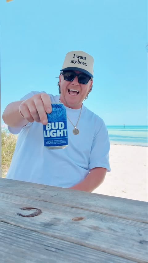 Instagram post by @iammikestack for Bud Light. Caption reads: [...] in the land @eaglebrandssales and @budlight!.