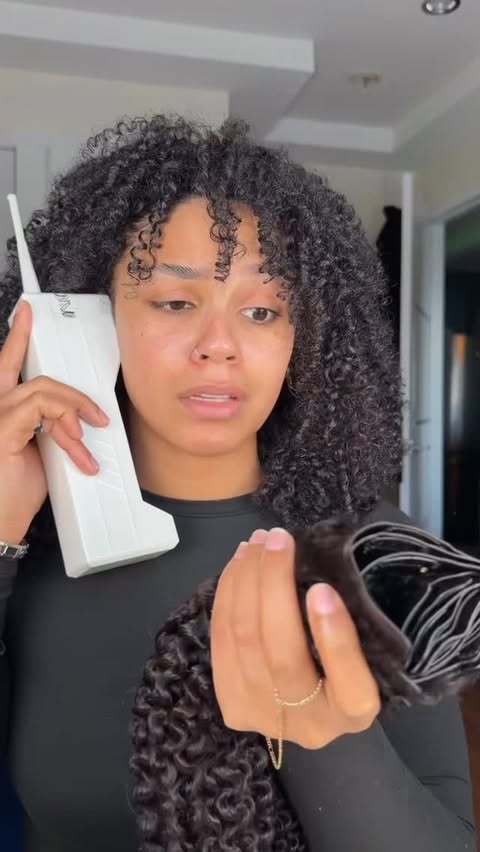 Instagram post by @palomahendersonn for BELLAMI Hair. Caption reads: [...] Extensions in 24 Inch Off Black 3C.....