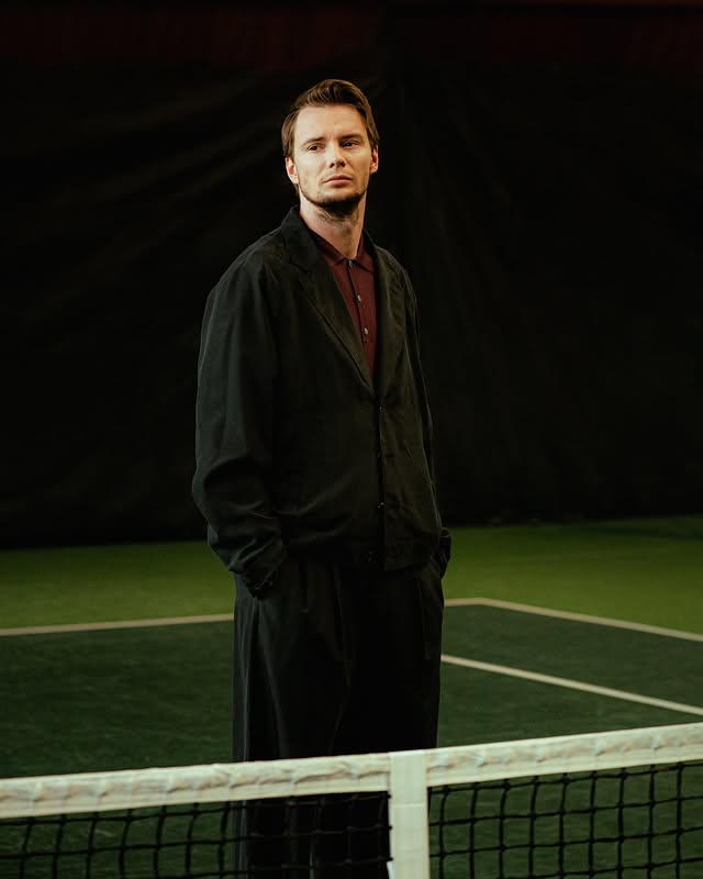 Instagram post by @bublik for Emporio Armani. Caption reads: On court, Alexander Bublik wears the Emporio....