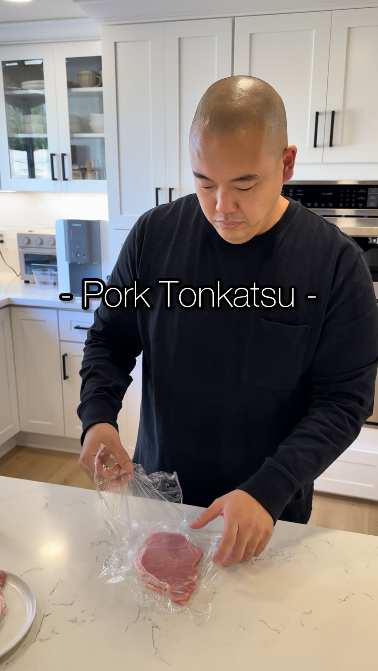 Instagram post by @_yourbasicdad for Kikkoman USA. Caption reads: The wifey loves eating tonkatsu aka Japanese pork....