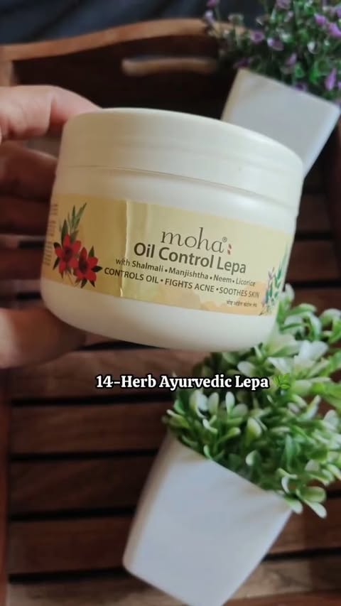 Instagram post by @anuvashisth13 for moha: Nature’s Perfect Formula. Caption reads: @themohalife Oil Control Lepa “Weekly Skin Reset....