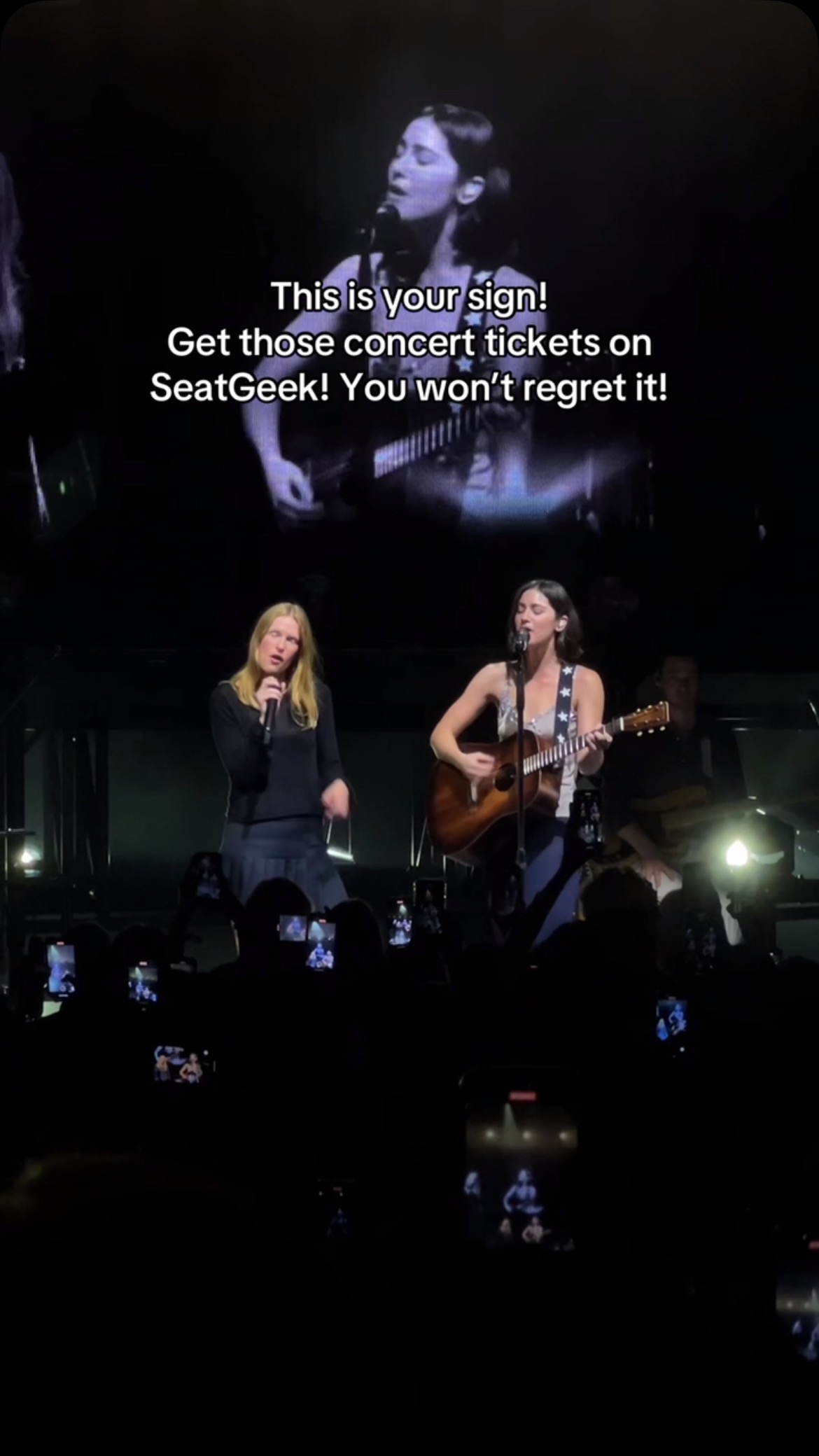 Instagram post by @nina.mua for SeatGeek. Caption reads: SeatGeek is always my go-to when I need concert....
