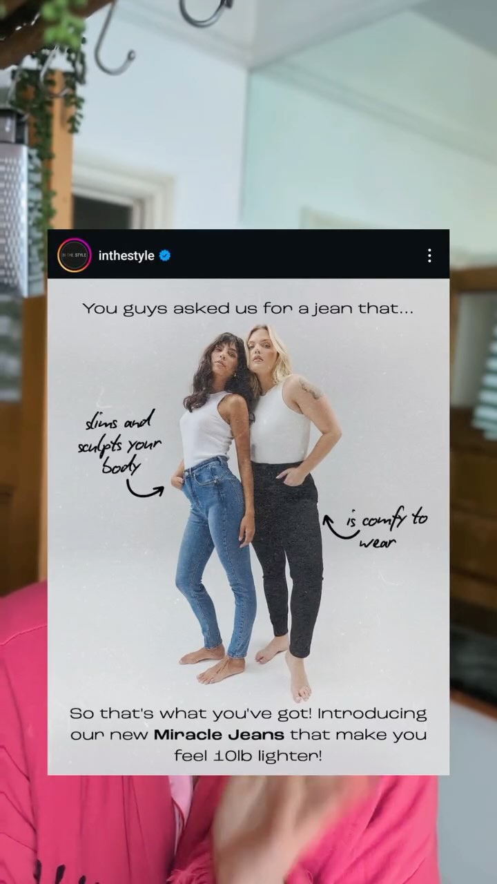 Instagram post by @felicityhayward for In The Style. Caption reads: For everything the plus size community has fought....