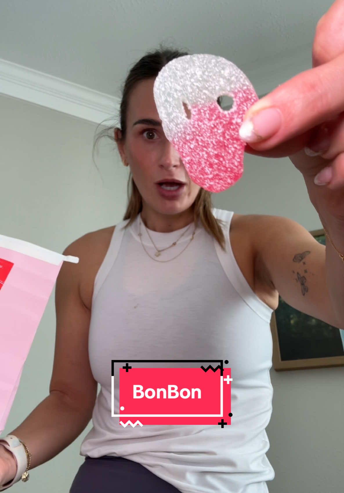 TikTok post by @maggieeatsss for BonBon NYC. Caption reads: Trying the Jokly Mix from Bon Bon 😍 @BonBon - A....