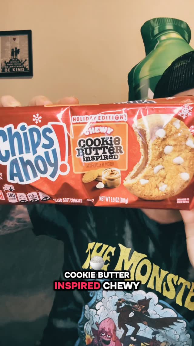 Instagram post by @markie_devo for Chips Ahoy!. Caption reads: Chips Ahoy Cookie Butter Inspired Chewy....