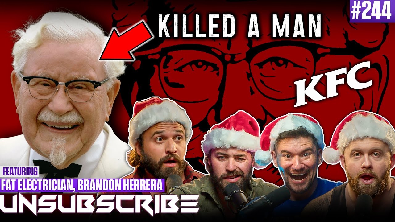 YouTube post by @unsubscribepodcast for GhostBed. Caption reads: The INSANE Life Of Colonel Sanders | Unsubscribe....