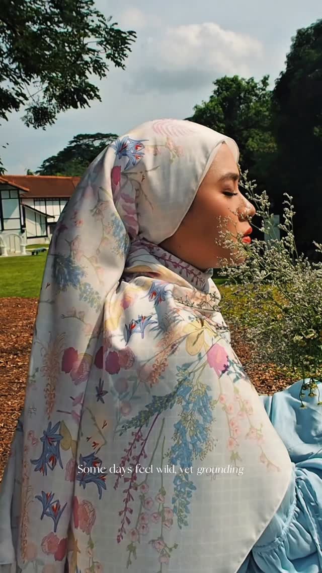 Instagram post by @tashahshahrom for TudungPeople. Caption reads: [...] through every season 💫 Wilderness by....