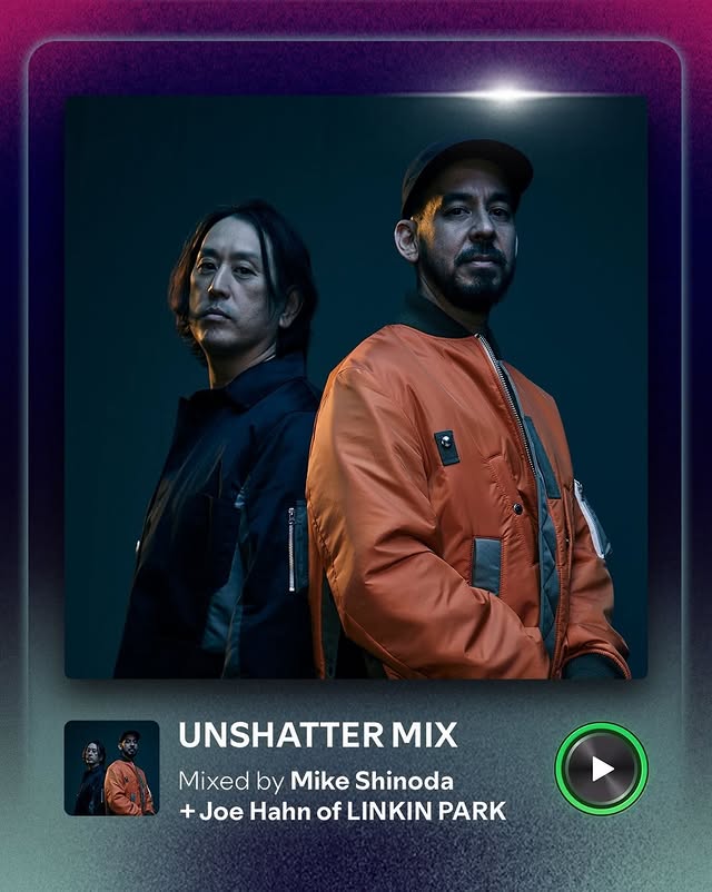 Instagram post by @linkinpark for Spotify. Caption reads: [...] and Joe is available now on @Spotify. Listen....