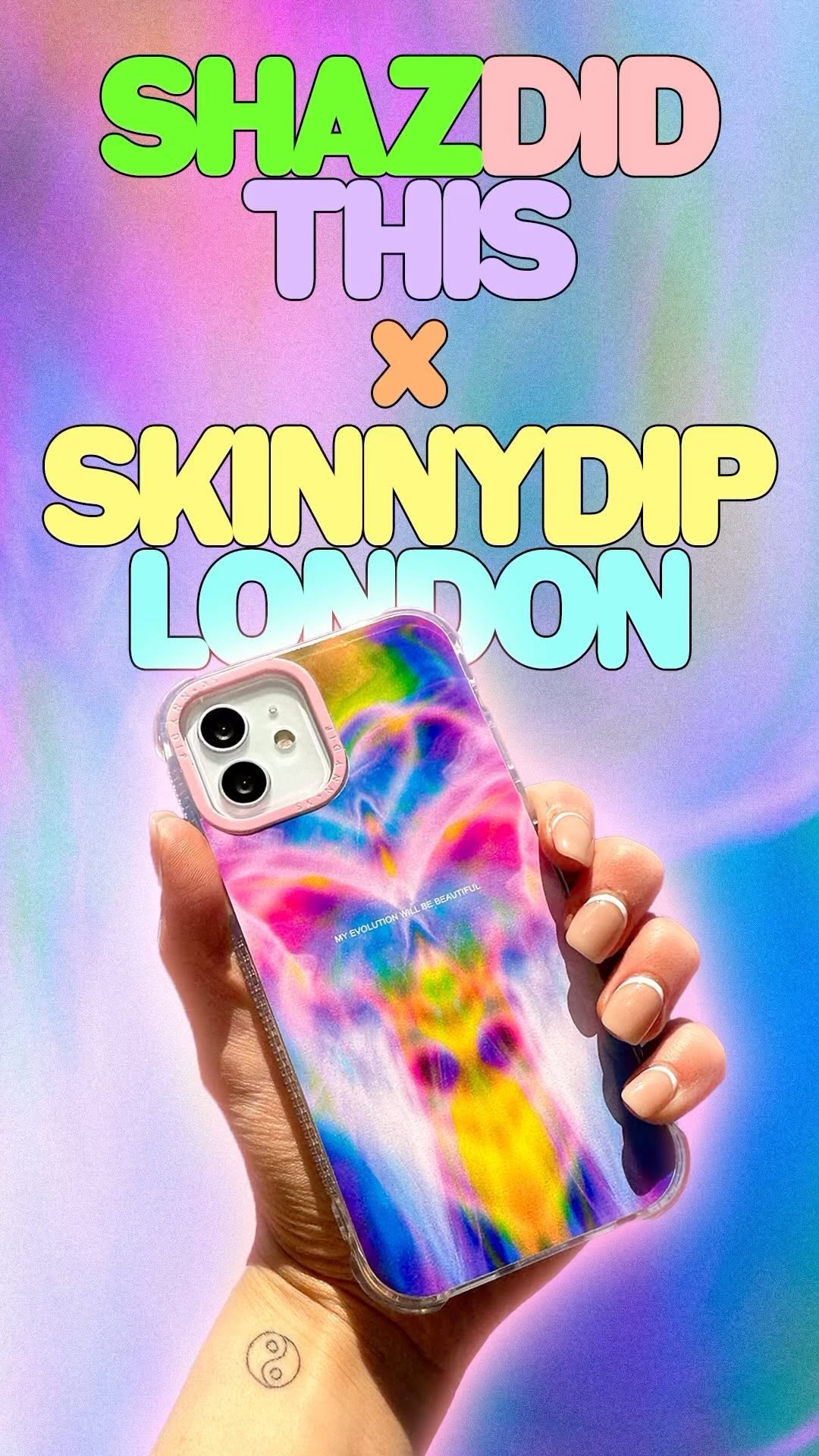 Instagram post by @shazdidthis for Skinnydip London. Caption reads: EXCLUSIVE PHONE CASES OUT NOW!
in collaboration....