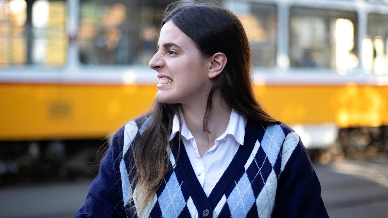 YouTube post by @florastratieva for Storytel. Caption reads: ПЪТУВАМ С ВСИЧКИ ТРАМВАИ ЗА 1 ДЕН.